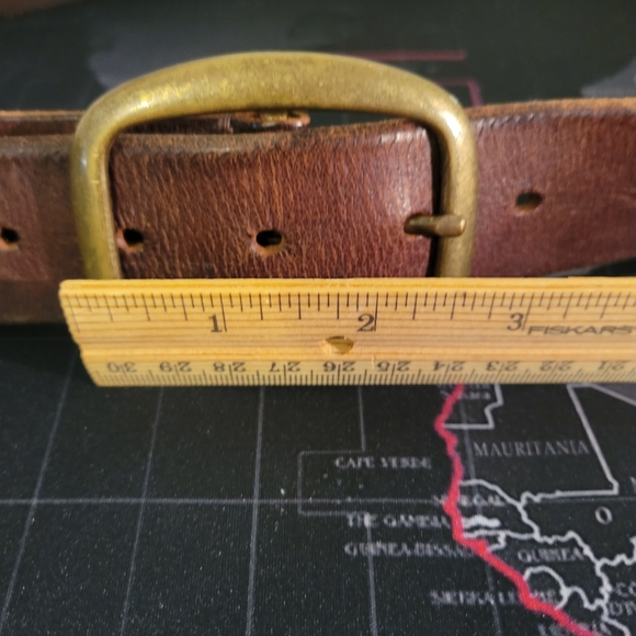 Abercrombie & Fitch Brown Leather Belt with Metal Buckle. Size M - Picture 4 of 8